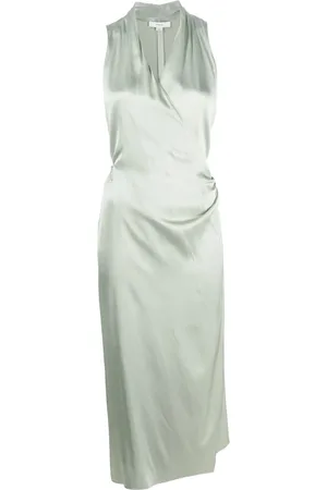 Vince Satin-finish V-neck wrap dress