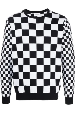Ports V Checkerboard-print knit jumper
