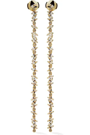 Lark & Berry 14kt gold Veto sapphire and diamond drop earrings