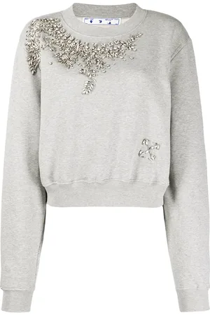 OFF-WHITE Swarovski embellished cropped sweatshirt