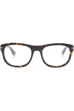 Montblanc Tortoiseshell-effect round-frame glasses
