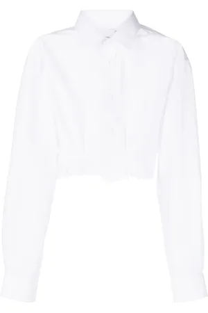 Natasha Zinko Pleated poplin cropped shirt