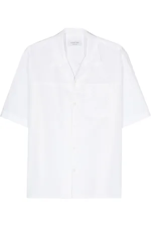 Marine Serre Floral-embroidery cotton shirt