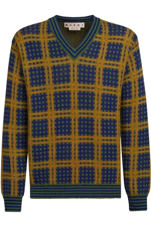 Marni Checked V-neck jumper