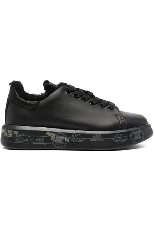 Premiata Shearling-lined lace-up sneakers