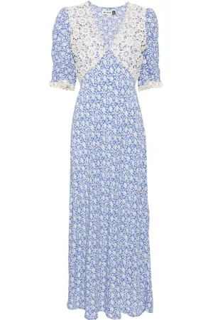RIXO London Olga lace-trim midi dress
