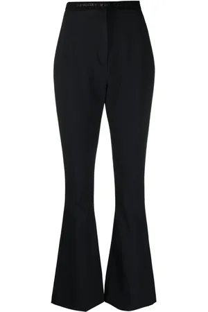 VERSACE Logo-waistband flared trousers