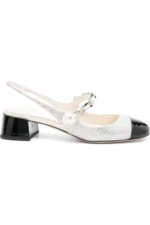Miu Miu Rhinestone-embellished slingback pumps