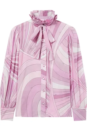 Puccini Iride-print cotton blouse