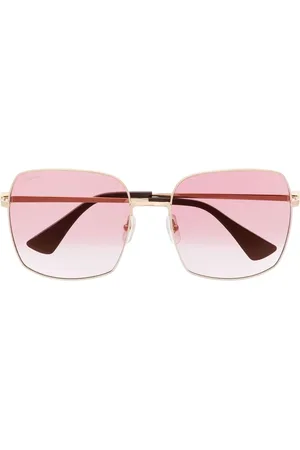 Cartier Logo-engraved square-frame sunglasses