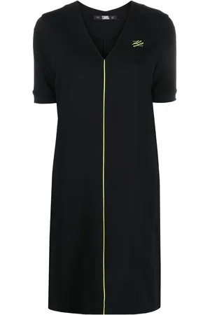 Karl Lagerfeld Logo-embroidered V-neck mini dress