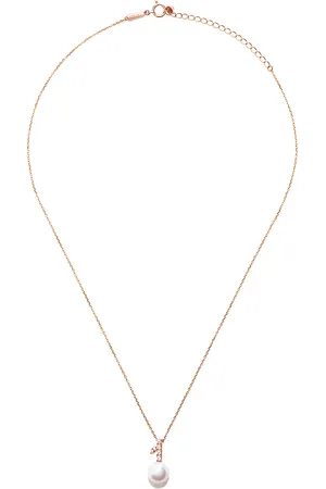 Tasaki 18kt rose Collection Line Kugel Akoya pearl and diamond pendant