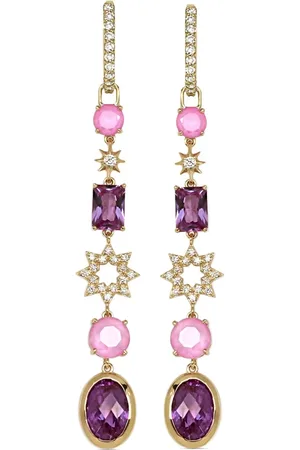 Lark & Berry 14kt yellow Starburst sapphire and diamond earrings