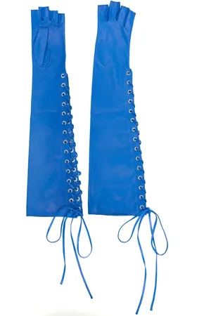 Manokhi Lace-up fingerless leather gloves