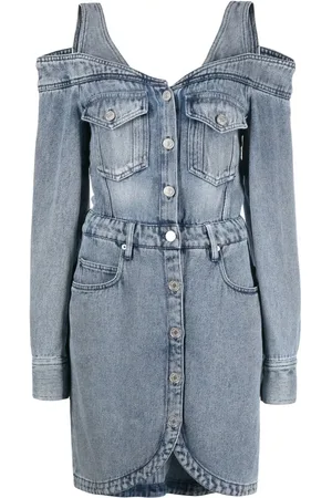 Isabel Marant Cold-shoulder denim shirt dress