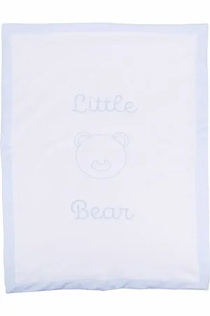LITTLE BEAR Embroidered-logo blanket