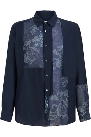 Etro Floral-print panel detail shirt