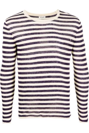 Saint Laurent Striped ribbed-knit jumper