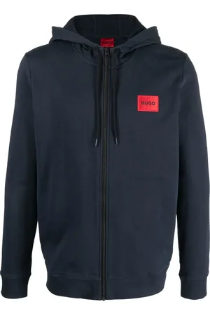 HUGO BOSS Chest logo-patch hoodie