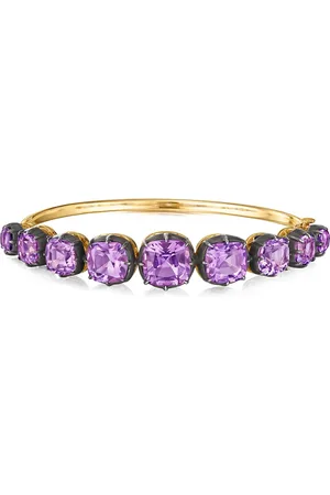 Fred Leighton 18kt yellow cushion amethyst collect bangle