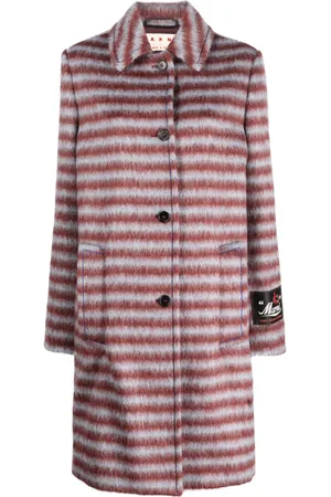 Marni Brushed striped single-breasted coat