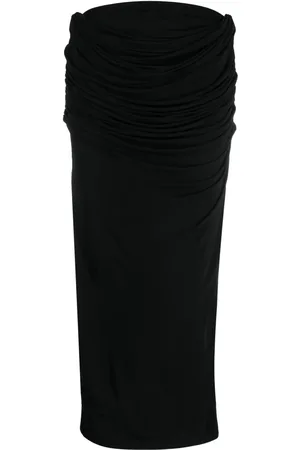 Paris Georgia Draped midi straight skirt