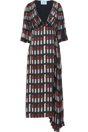 Prada Lipstick print twill dress