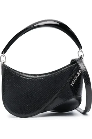MUGLER Logo-plaque leather shoulder bag