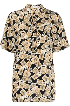 VALENTINO GARAVANI 1980s stamp-print silk shirt