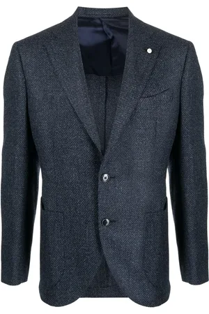 LUIGI BIANCHI MANTOVA Mélange-effect single-breasted blazer