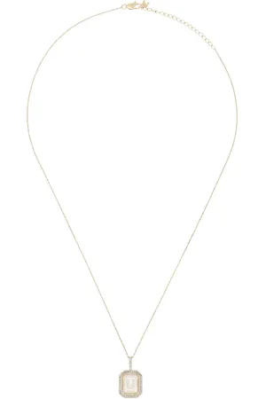 Mateo 14kt yellow U-initial diamond necklace