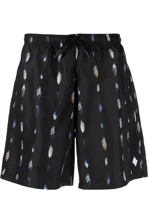 MARCELO BURLON Feather-print swim shorts