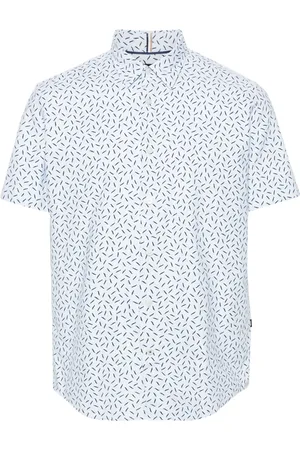 HUGO BOSS Abstract-pattern cotton shirt
