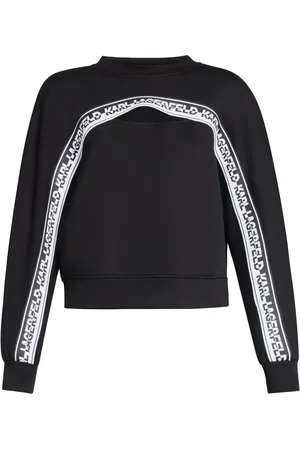 Karl Lagerfeld Logo-tape cut-out sweatshirt