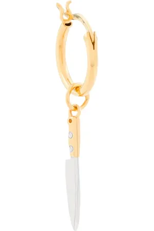 TRUE ROCKS Two-tone knife hoop earring