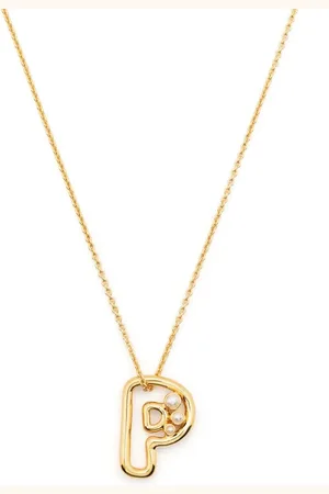 Missoma Pearl-embellished initial pendant necklace