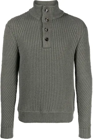 BRIONI Chunky-ribbed cotton jumper