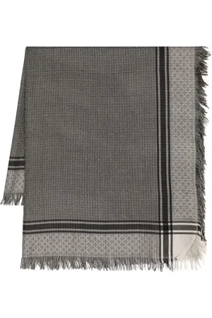 Gucci Check-pattern frayed-edge scarf
