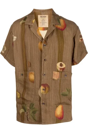 UMA WANG Nature-print short-sleeve shirt