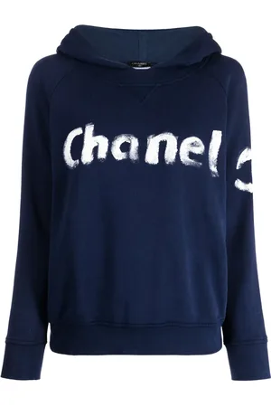 CHANEL 2000s logo-print cotton hoodie