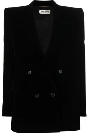 Saint Laurent Velvet-finish peak-lapels blazer