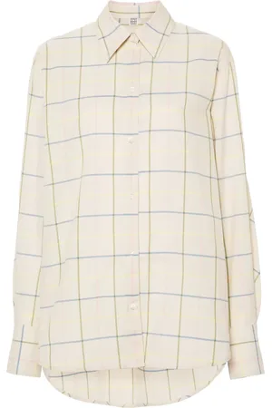 Totême Windowpane-print poplin shirt