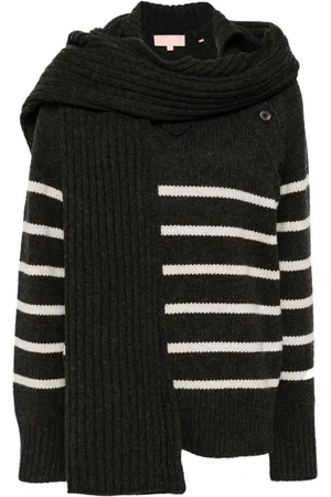 BAPY Striped jumper with scarf