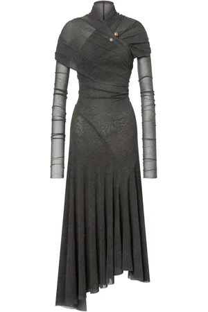 Serafini Draped asymmetric midi dress