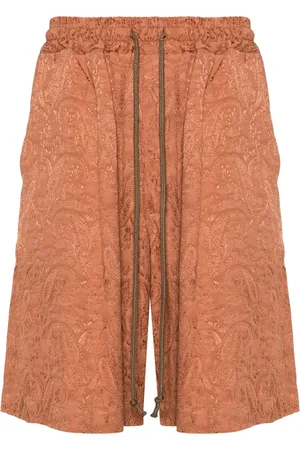 SONG FOR THE MUTE Paisley-jacquard elasticated-waist shorts