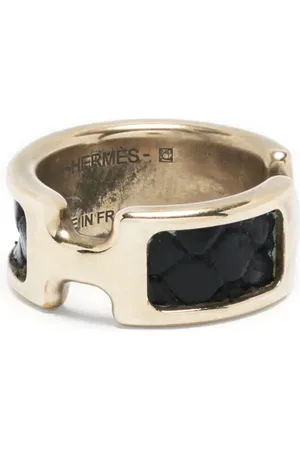 Hermès 2000s leather-panelled H ring