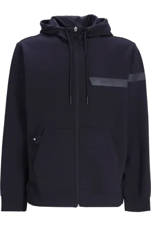 HUGO BOSS Rubberised-logo zip-up hoodie
