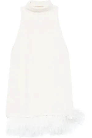 Serafini Feather-trimmed mini dress
