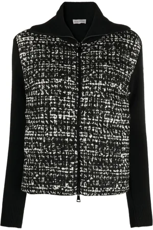 Moncler Padded tweed-panelled wool jacket
