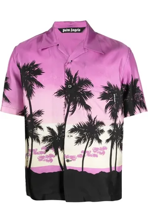 Palm Angels Palm Tree-print silk shirt
